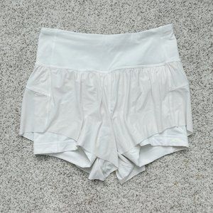 Lululemon White Spandex Flowy Shorts
